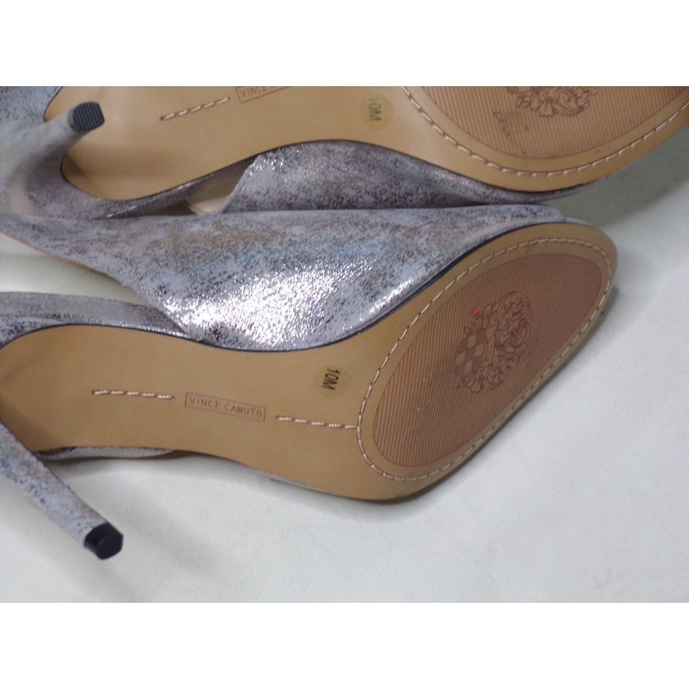 VINCE CAMUTO Crasantha Sandal Stiletto Shoes Metallic Silver 10 NEW - Picture 8 of 8